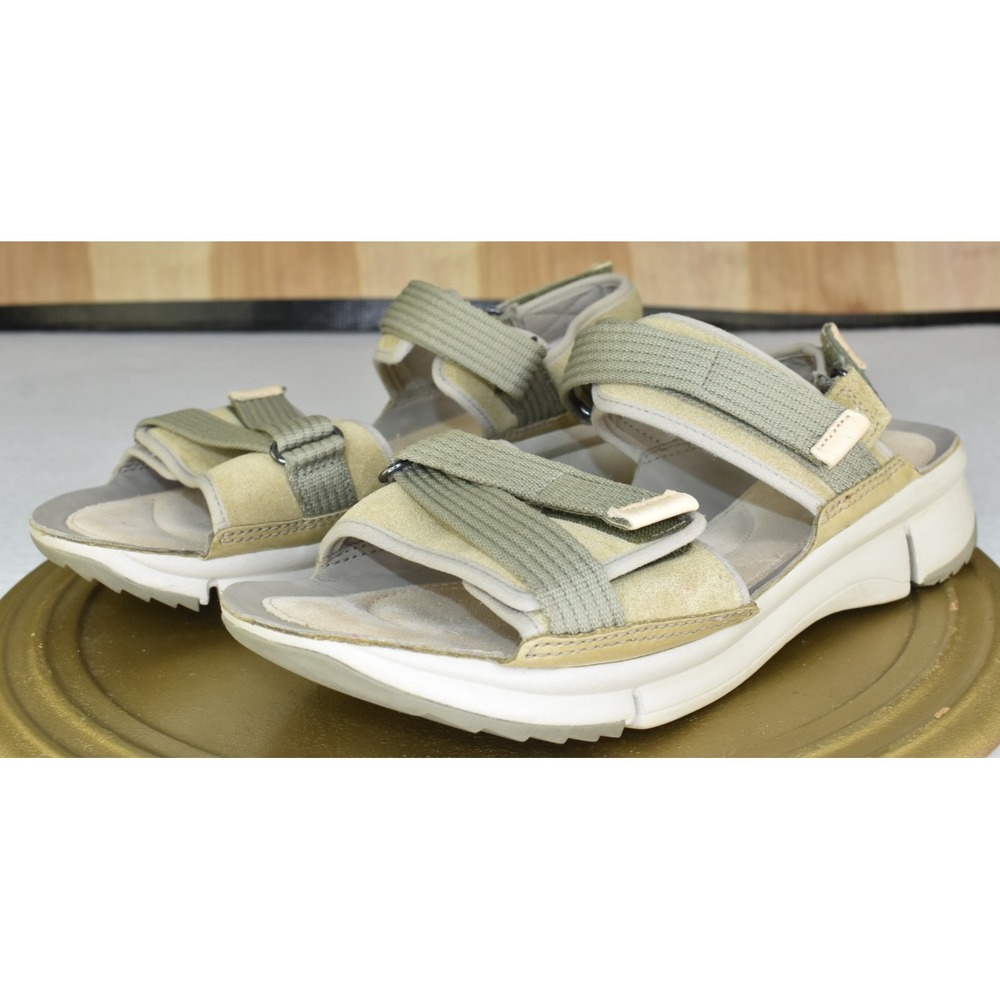 Clarks Tri Walk Women Sandals Size 10 Sage/Sand Slingback Suede Sport Comfort